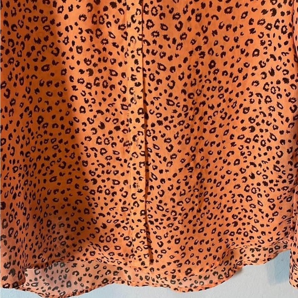 Debs Pink Leopard Print Button Up Blouse Women’s Long Sleeve Top Size L - Picture 3 of 4